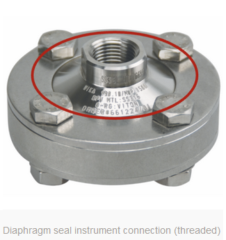 diaphragm seal instrument connection (threaded)