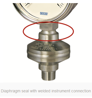 diaphragm seal with welded instrument connection