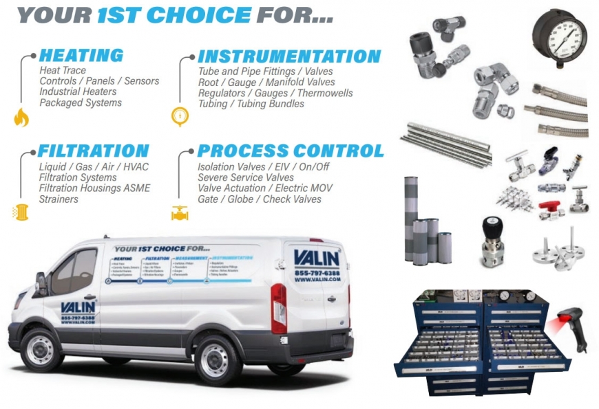 Valin is your first choice for heating, instrumentation, filtration and process control solutions